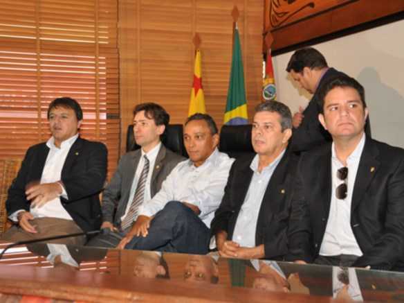 Parlamentares federais acreanos na Assembleia Legislativa do Acre/Foto: Agência ContilNet