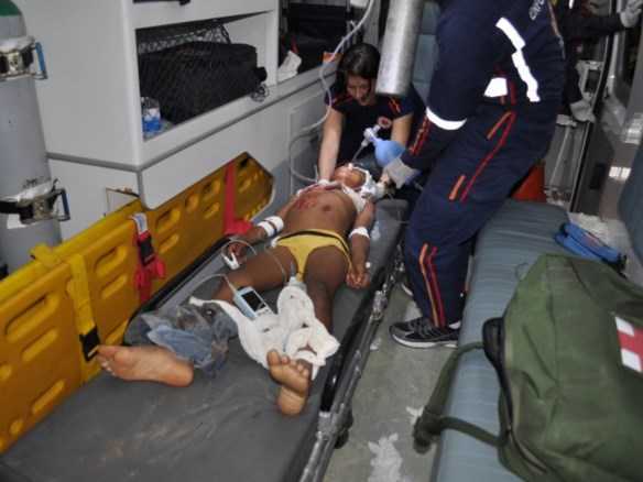 O menino encontra-se em estado grave, no Hospital de Urgência e Emergência/Foto: Selmo Melo/Agência ContilNet