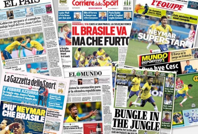 Neymar é destaque nos principais jornais esportivos pelo mundo nesta sexta-feira (Foto: Reprodução)