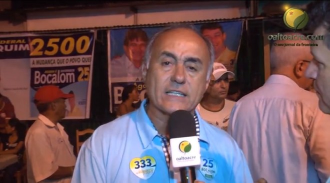 Bocalom foi o último dos candidatos ao governo a passar pela regional do Alto Acre - Foto: vídeo/captura