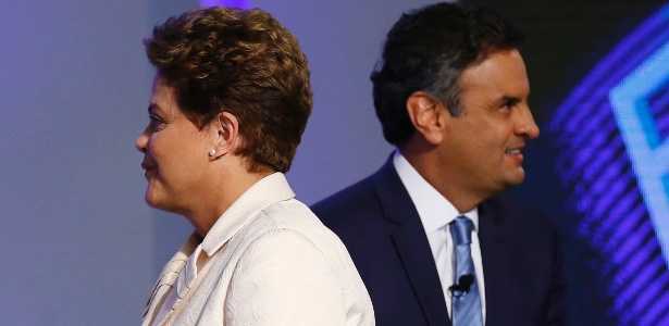 Dilma e Aécio no último debate, realizado pela TV Globo, na quinta-feira (2)