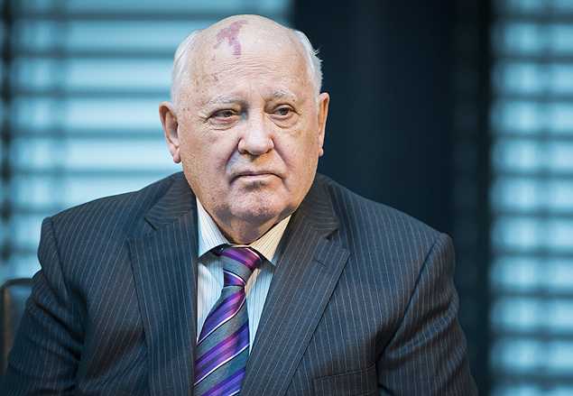 Ex-presidente da URSS Mikhail Gorbachev participa de simpósio sobre os 25 anos da queda do Muro de Berlim - Odd Andersen/AFP