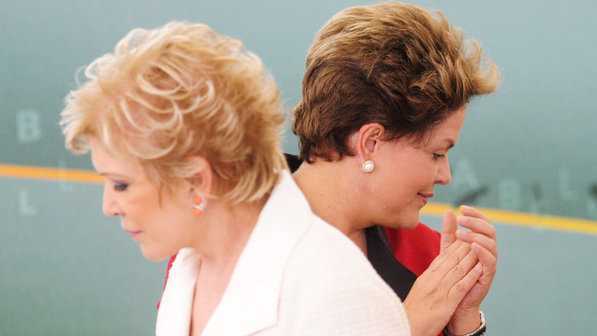  DISTÂNCIA – Dilma Rousseff durante cerimônia de posse da ministra de Estado da Cultura, Marta Suplicy (Fernando Bizerra Jr./EFE/VEJA) 