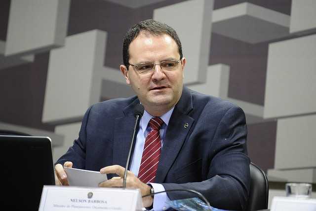 Nelson Barbosa fala ao Senado nesta terça-feira (17) (Foto: Marcos Oliveira/Agência Senado)