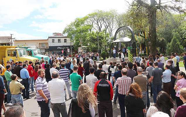 Ato realizado em Venâncio Aires (RS) na sexta passada (25); prefeituras gaúchas fecharam suas portas - Antonio Grzybovski/Divulgacão