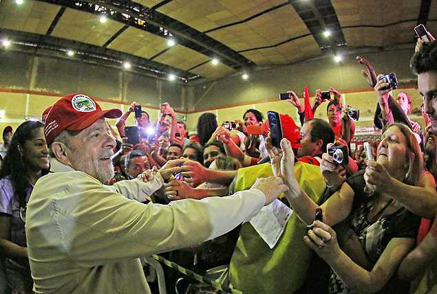 O ex-presidente Luiz Inácio Lula da Silva, no 1º Congresso do Movimento dos Pequenos Agricultores