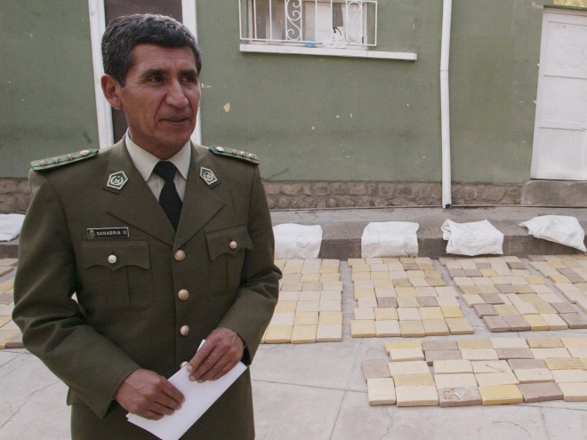 General Rene Sanabria, ex-chefe do Departamento Antidrogas da Bolívia. Ele cumpre pena nos Estados Unidos pelo envio de toneladas de cocaína escondidas em contêineres(Arquivo/AP)