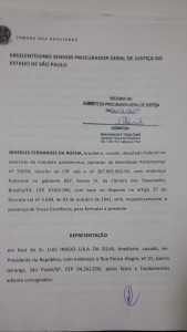 Protocolo da denúncia contra o ex-presidente Lula ao Ministério Público de São Paulo