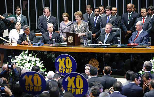 A presidente Dilma Rousseff na abertura do ano de trabalho do Congresso