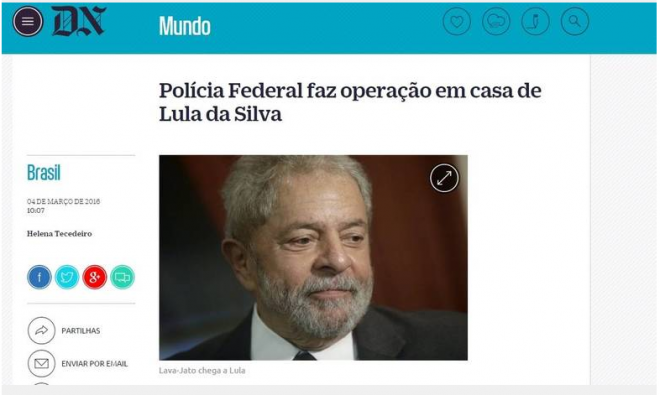 A operação também repercutiu em Portugal, no jornal Diário de Notícias Foto: Reprodução 