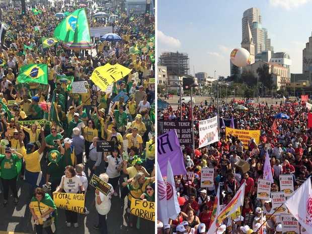 Manifestação impeachment aconteceram em diversos estados do Brasil contra Dilma e Temer