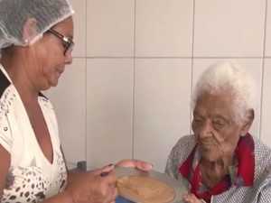 Idosa de 126 anos vive em abrigo na Bahia. (Foto: Reprodução / TV Bahia)