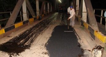 Ponte José Augusto recebe camada asfáltica