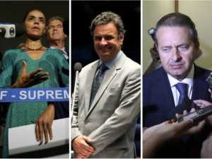 Marina Silva, Aécio Neves e Eduardo Campos, possíveis candidatos à Presidência em 2014 O Globo / Montagem