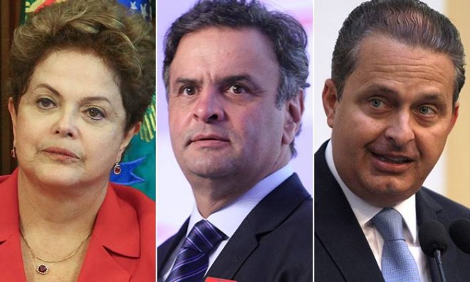 Dilma Rousseff ainda está a frente de Aécio e Campos na intençãos de votos