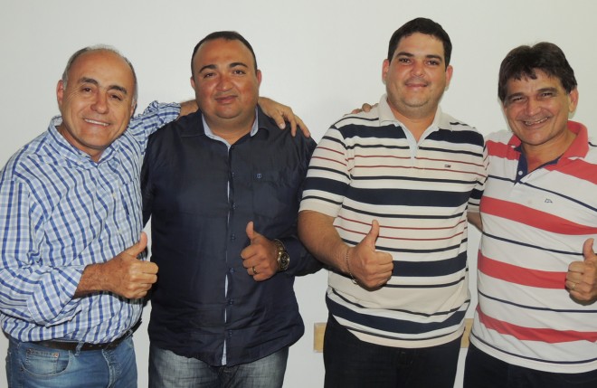 Tião Bocalom (e), Joaquim Lira e Emerson Leão no centro e Henrique Afonso à direita - Foto: Assessoria