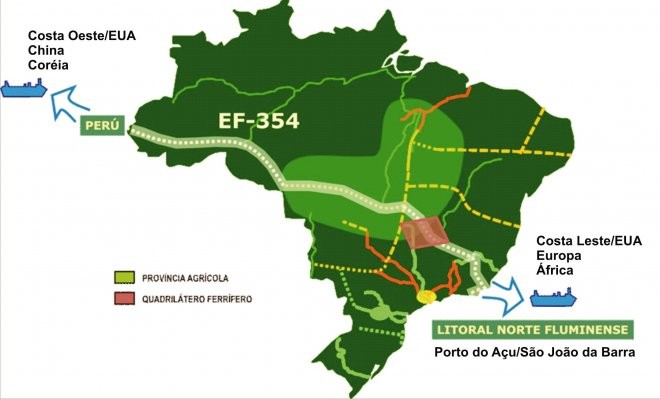 Ferrovia ligaria o Rio de Janeiro ao Acre