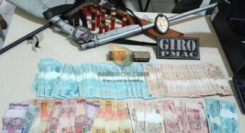 Polícia Civil e GIRO apreendem armas, munição e dinheiro na zona rural