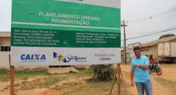 Em Sena Madureira, Gladson visita obras executadas com emendas de sua autoria