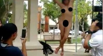 Mulher fica completamente nua na praça da Revolução, no centro de Rio Branco
