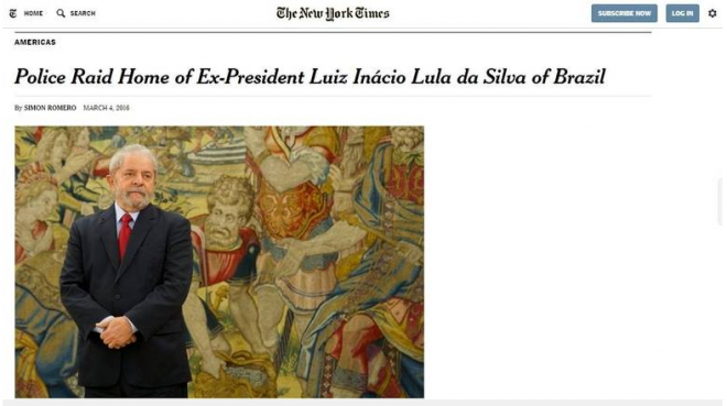  O jornal The New York Times também repercutiu a operação da PF Foto: Reprodução 