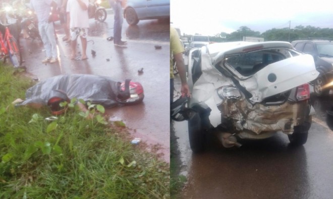 Motoqueiro não resistiu aos ferimentos e morreu no local do acidente/Foto: ContilNet
