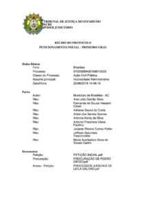Cópia do Protocolo registrado na Comarca de Brasiléia