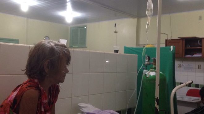 a sogra da aposentada, Maria Fernandes Vieira, está entre a vida e a morte - Foto/cedida