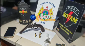ROTAM prende dois e apreende arma de fogo em bairro da Capital