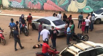 Colisão entre carro e moto deixa duas pessoas feridas em Brasiléia