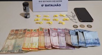 Homem é presos por tráfico pela PM em Cruzeiro do Sul