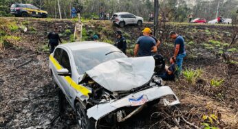 Colisão entre carro e táxi deixa feridos na estrada Variante, em Cruzeiro do Sul