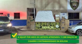 GEFRON apreende veículo com mais de 11 mil maços de cigarros contrabandeados da Bolívia