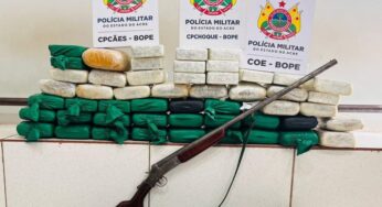 PM apreende 58 quilos de drogas e arma em operação no bairro Boa União, no Acre
