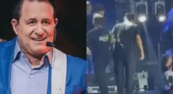 Marrone cai de palco durante show e bate a cabeça; Bruno diz que cantor está bem