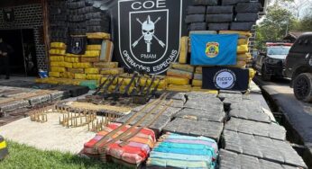 Polícia faz apreensão de 6,5 toneladas de drogas e armas de grosso calibre e munições no Amazonas