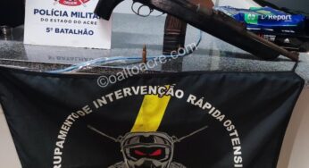 Polícias Militar e Civil apreendem fuzil de facção criminosa em Epitaciolândia